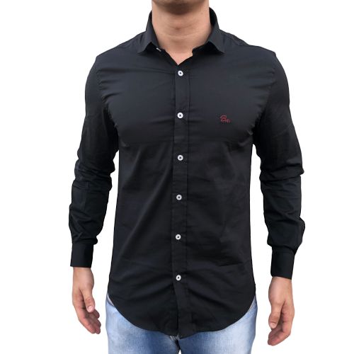 camisa social toda preta