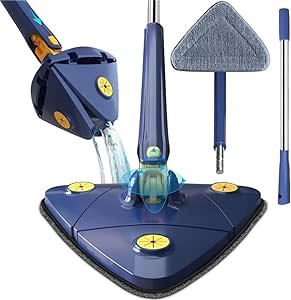 Mop Rodo De Limpeza Giratório Triangular Ajustável Retrátil