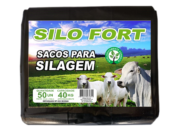 Sacos Para Silagem Preto 51x100 - 200 Micras C/100 Unidades