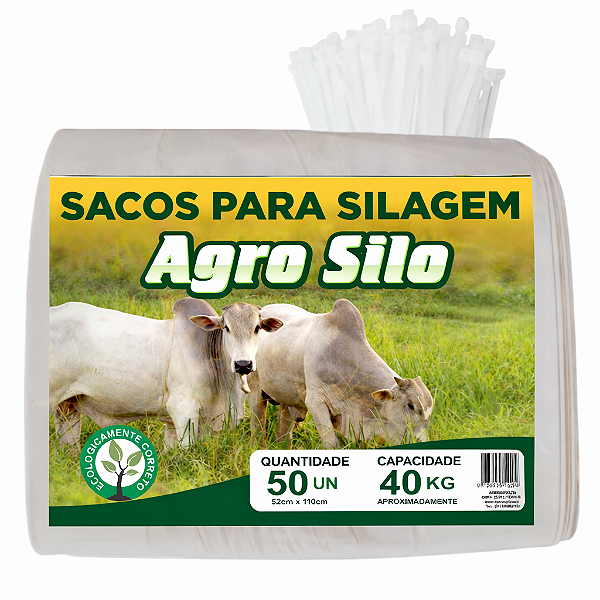 Sacos Para Silagem 52x110 C/lacres Agro Silo - 50 Unid