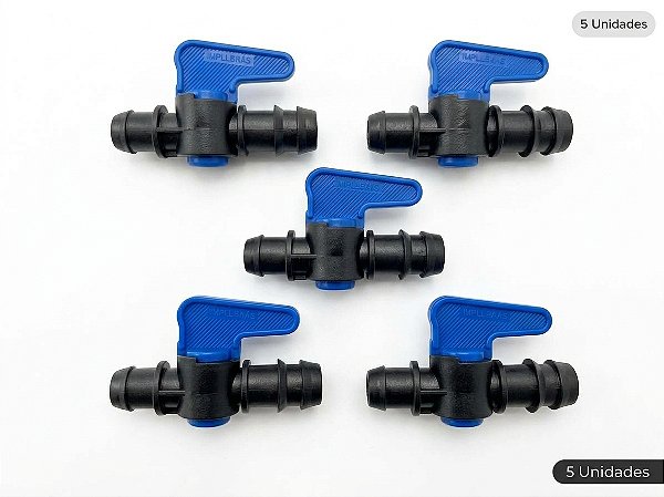 Registro Inicial 16mm Para Mangueira Irrigacao Tubo Pelbd - KIT 5 Unid