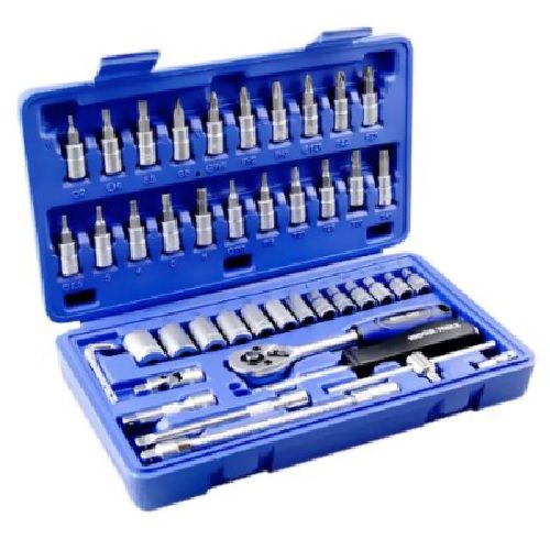 JOGO SOQUETE 1/4" 46 PEÇAS CRV RIOSULTOOLS