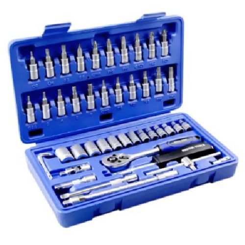 JOGO SOQUETE 1/4" 46PCS  CRV RIOSULTOOLS