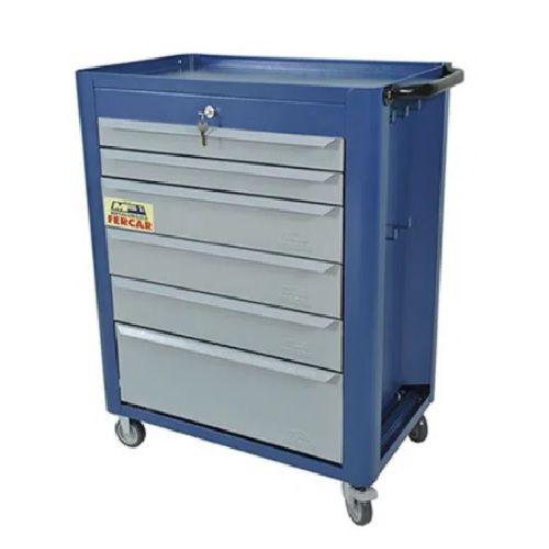 CARRINHO MECANICO FECHADO F08 6 GAVETAS AZUL FERCAR