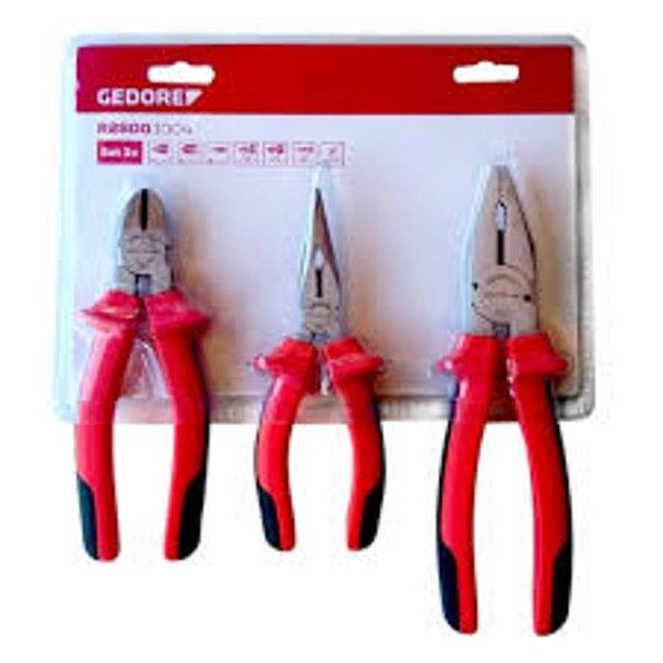 JOGO ALICATE COM 3PCS R 28001004 UNIV/CORT/BICO GEDORE RED