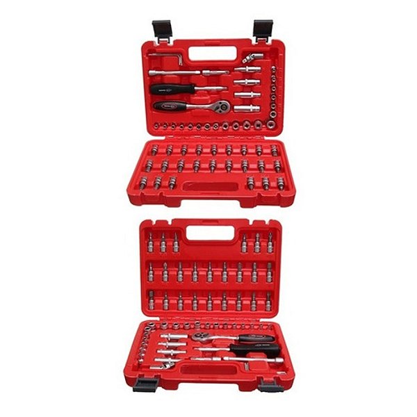 JOGO SOQUETE 1/4" 57 PEÇAS CAIXA PLASTICA 3332157 CORNETA-ETILUX