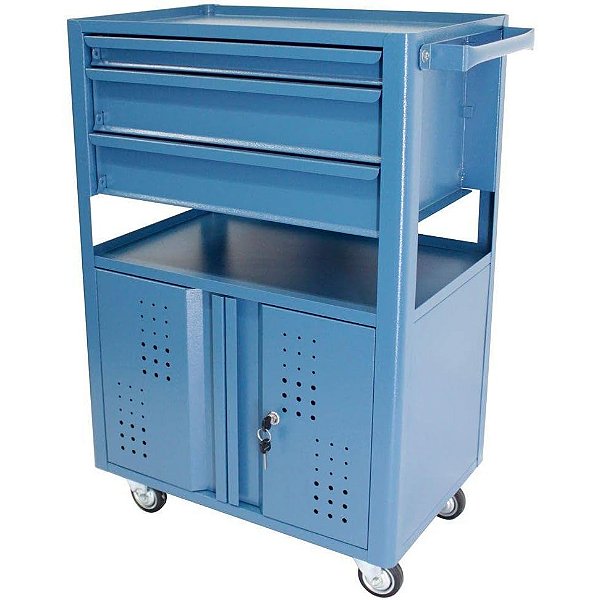 CARRINHO MECANICO COM 2 GAVETAS MEDIAS E PORTAS INFERIOR COMPACTO MARCON