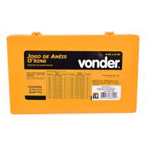JOGO ANEIS VEDACÃO/ORING MALETA C/419PCS VONDER