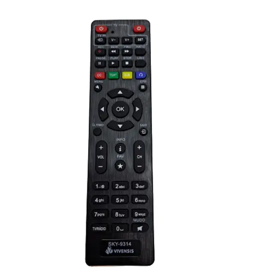 Controle Remoto Compatível com Receptor Parabólica Digital Vivensis Tv HD Sat Vx10