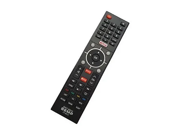 Controle Remoto Compatível com Tv Semp CT-6810 com Netflix, Youtube e Globoplay