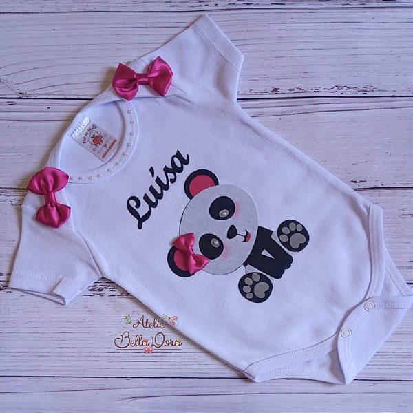 Body Mesversário Panda Menina