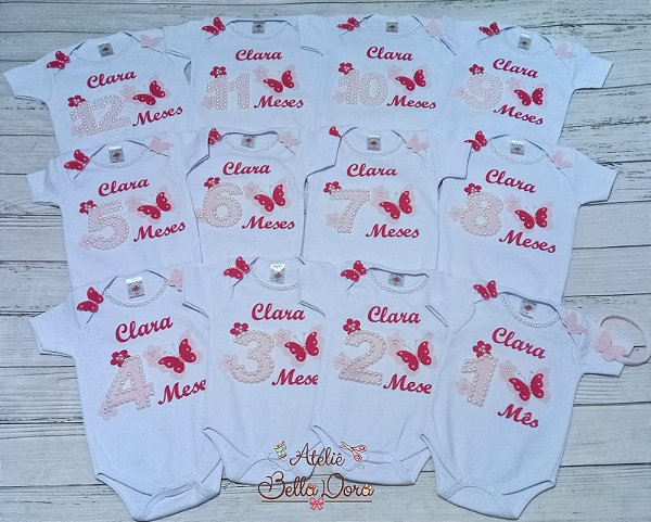 kit 12 bodys Jardim das borboletas