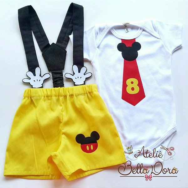 Conjunto Suspensório Mickey