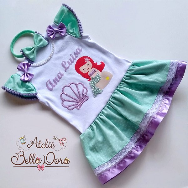 Body Vestidinho Sereia Ariel