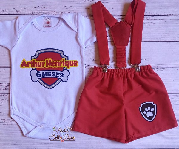 Conjunto Suspensório Patrulha Canina