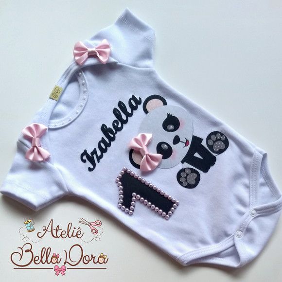 Body Mesversário Panda Menina