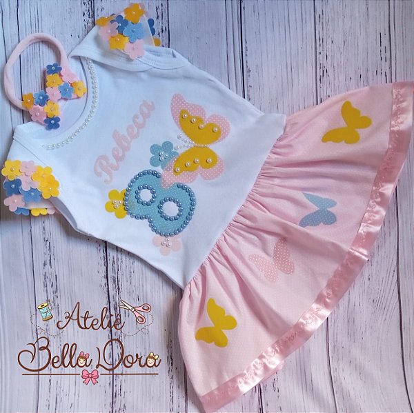 Body vestidinho Jardim das Borboletas