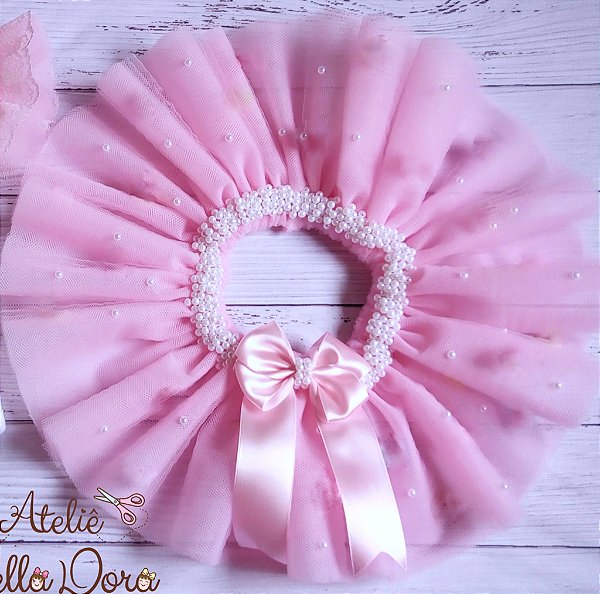 Saia tutu luxo com cós bordado
