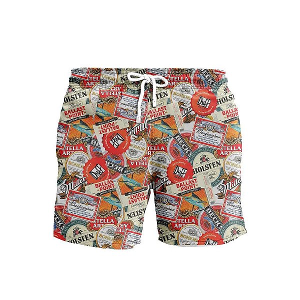 Short com estampa de cerveja clearance