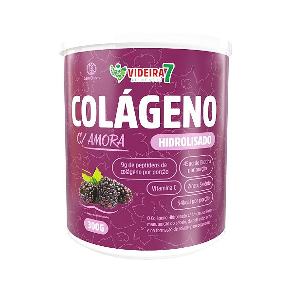 Colágeno Hidrolisado c/ VIT E MIN + BIOTINA Amora 300g - Videira 7