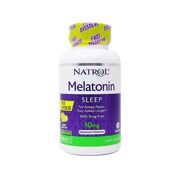 Melatonina 10mg Fast Dissolve (Rápida Dissolução) Sabor Citrus - Natrol