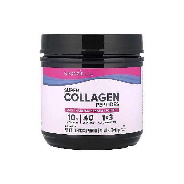 Super Collagen Peptides (Colágeno tipo 1 e 3) 400g - Neocell