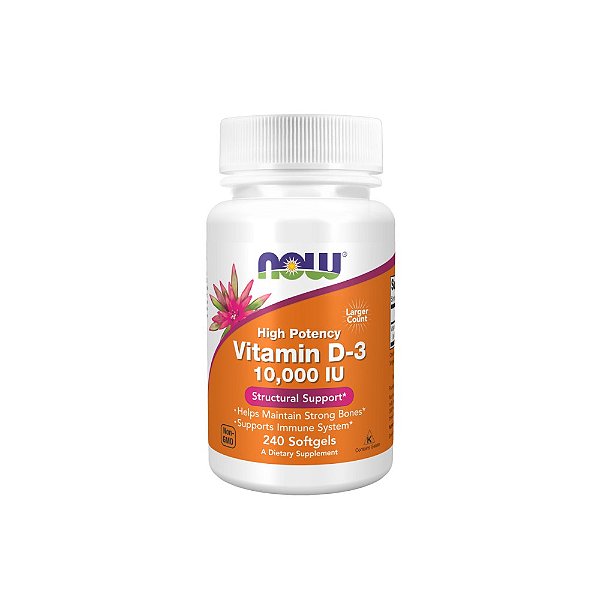 Vitamina D-3 10,000 Ui 240 Softgels - Now Foods