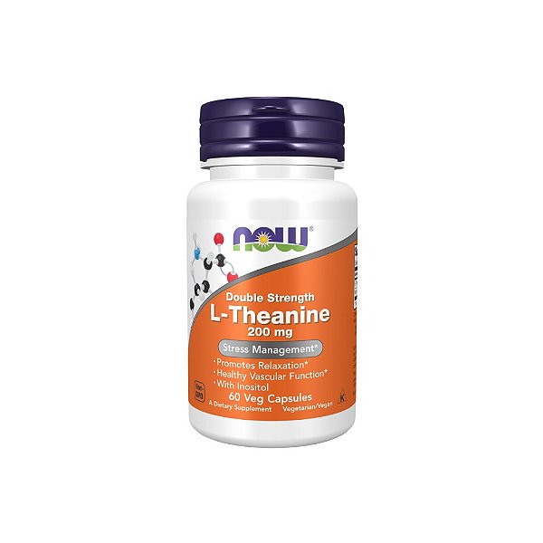 L-Theanine (L-Teanina) com Inositol 200mg 60 Cápsulas - Now Foods