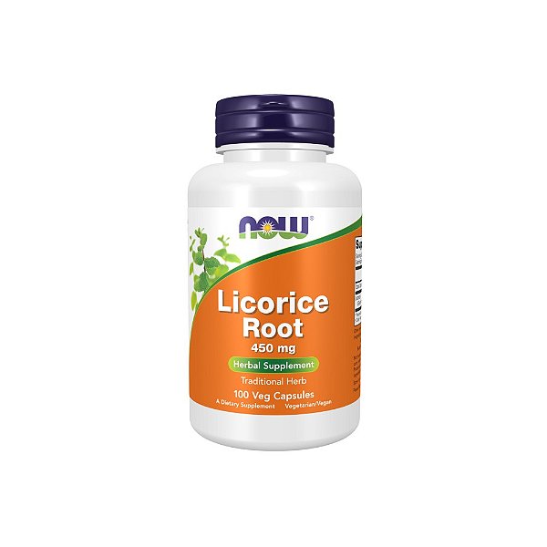 Licorice Root (Raiz de Alcaçuz) 450mg 100 Cápsulas - Now Foods