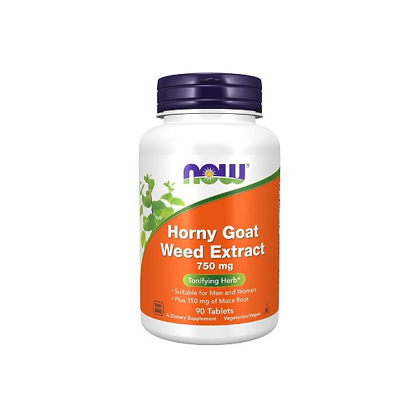 Horny Goat Weed Extract 750mg 90 Tabletes - Now Foods
