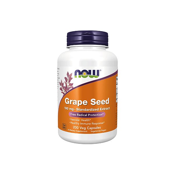 Grape Seed 100mg (Extrato de semente de Uva) 200 Veg Cápsulas - Now Foods