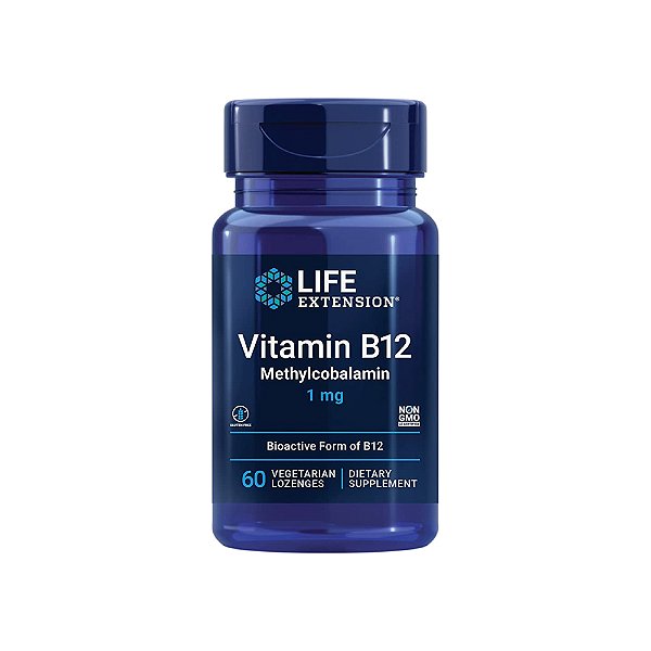 Vitamina B12 Metilcobalamina 1mg 60 Veg Pastilhas - Life Extension