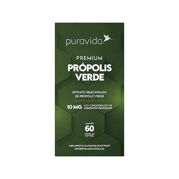 Premium Própolis Verde 60 Cápsulas - Puravida