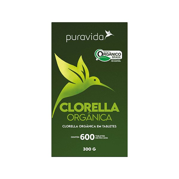 Clorella Orgânica 600 Tabletes - Puravida
