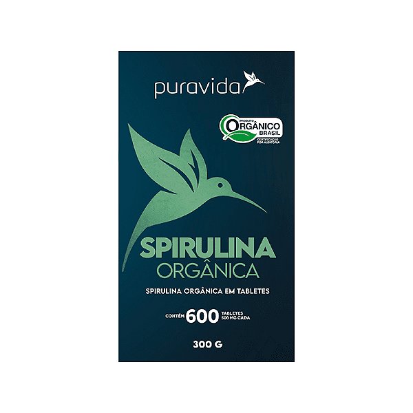 Spirulina Orgânica 600 Tabletes - Puravida