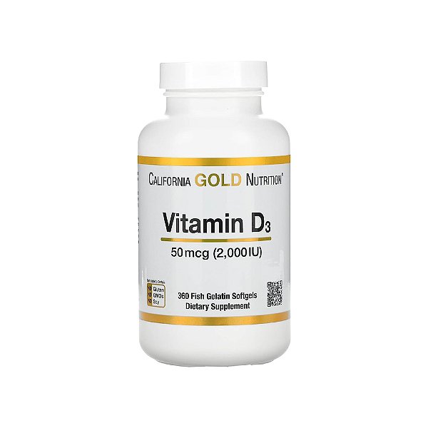 Vitamina D-3 2,000 Ui 90 Softgels - California Gold Nutrition