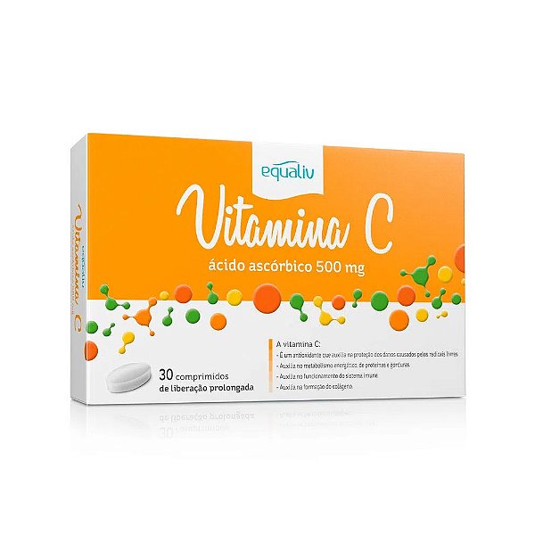 Vitamina C 500mg 30 Comprimidos de liberação prolongada - Equaliv