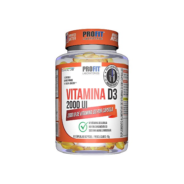 Vitamina D3 2000 UI 60 Cápsulas - PROFIT