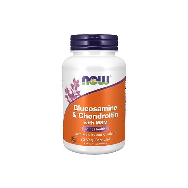 Glucosamina e Condroitina com MSM 90 Veg Cápsulas - Now Foods