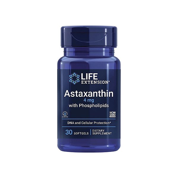 Astaxanthin (Astaxantina com Fosfolipídios) 4mg 30 Softgels - Life Extension