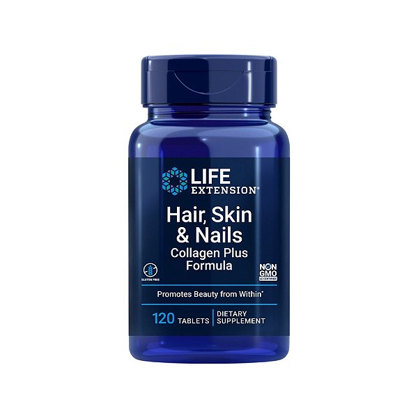 Hair, Skin & Nails Collagen Plus Formula 120 Tabletes - Life Extension