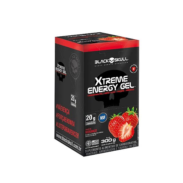Xtreme Energy Gel Display com 10 unidades de 30g - Black Skull