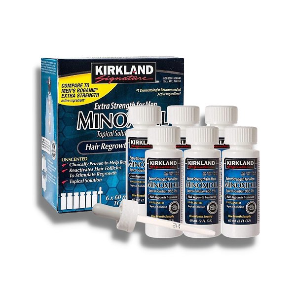 kit 6x Minoxidil Importado Ultra Puro USP 5% 60ml - Kirkland
