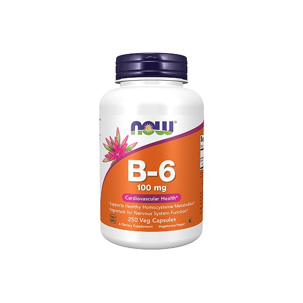 Vitamina B-6 100mg 250 Veg Cápsulas - Now Foods