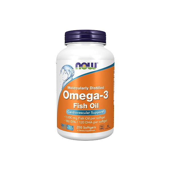 Molecularly Distilled Omega-3 1000mg 200 Softgels - Now Foods