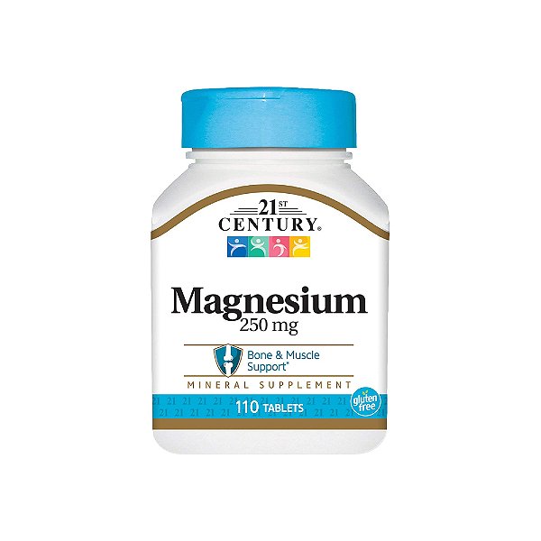Magnésio 250mg 110 Tabletes - 21st Century