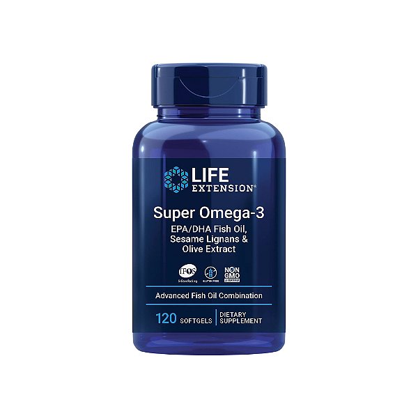 Super Omega 3 EPA/DHA Fish Oi Sesame Lignans & Olive Extract 120 Softgels - Life Extension
