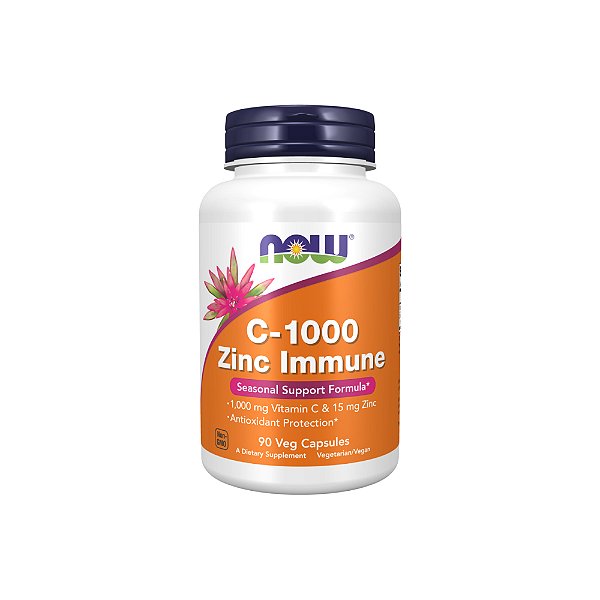 C-1000 Zinc Immune 90 Veg Cápsulas - Now Foods