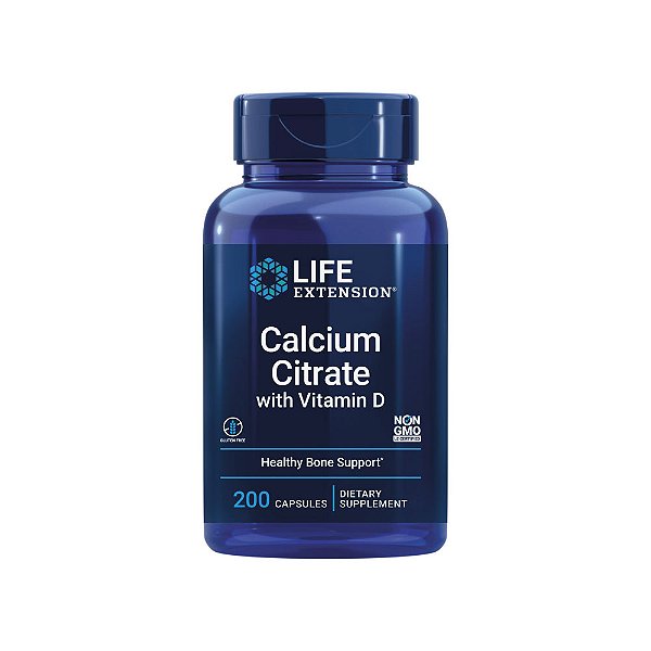 Citrato de Cálcio com Vitamina D 200 Cápsulas - Life Extension