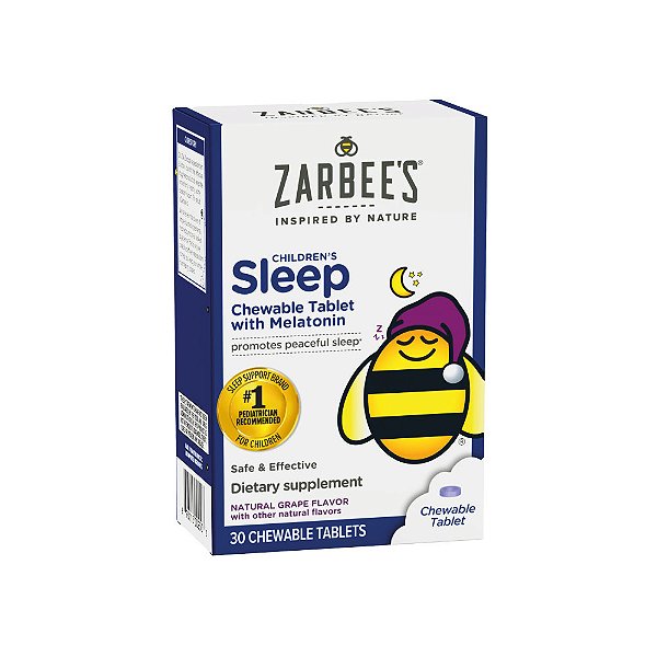 Children’s Sleep Chewable Tablet com Melatonina 30 Tabletes - Zarbee's Naturals